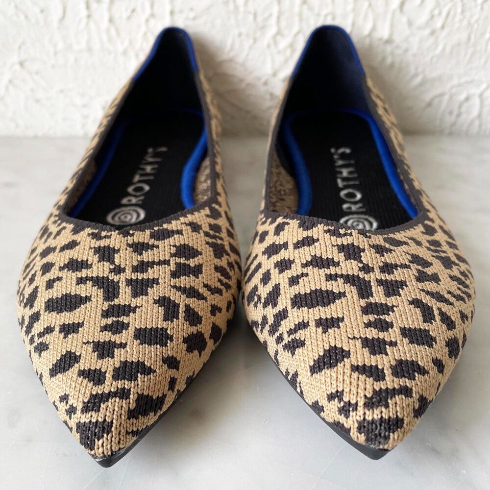 Rothy's Leopard Print Flats Women's 7 The Point Classic Pointed Toe Ballet Flats